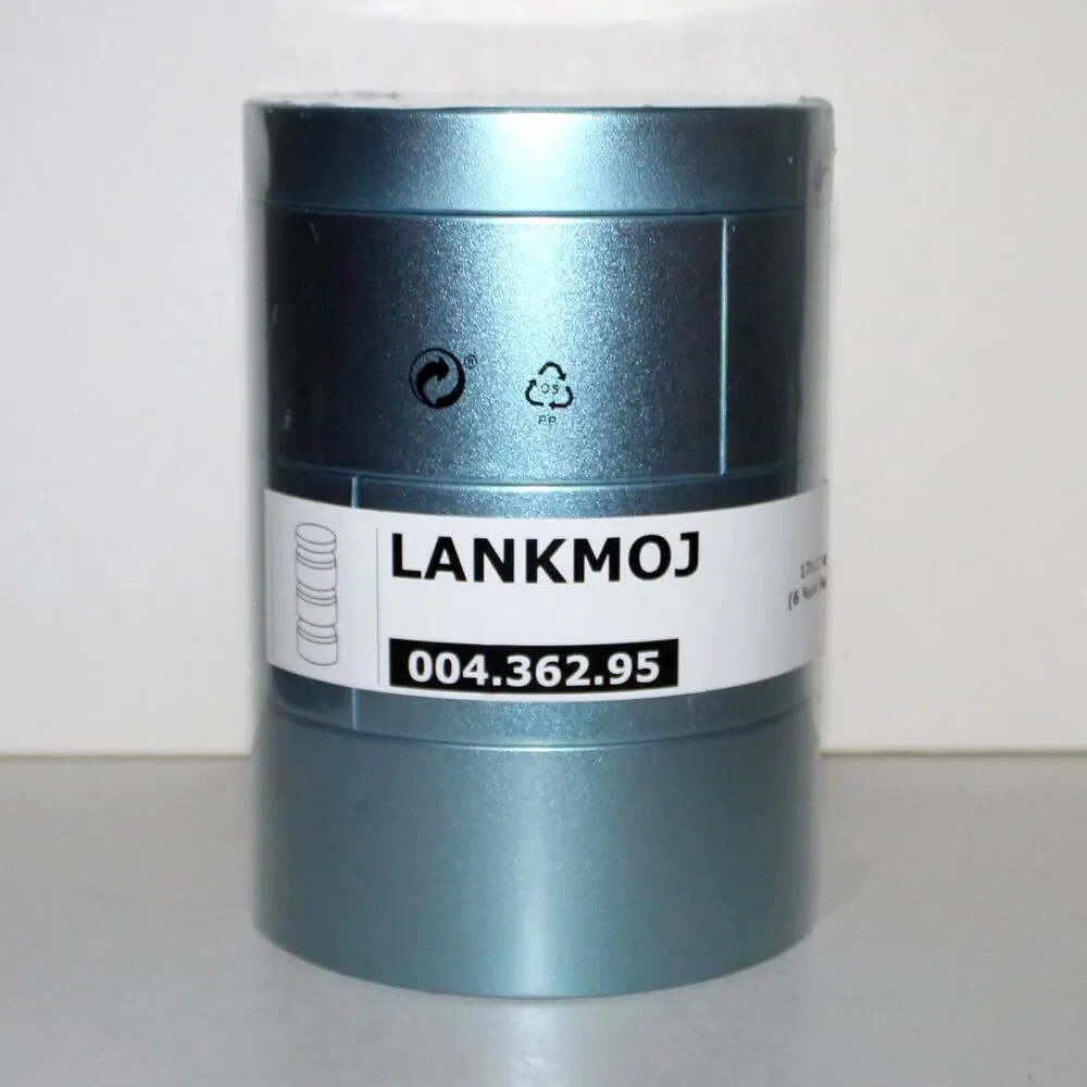 Ikea Lankmoj 3 decorative stackable box blue metal tin can NEW Sealed home decor